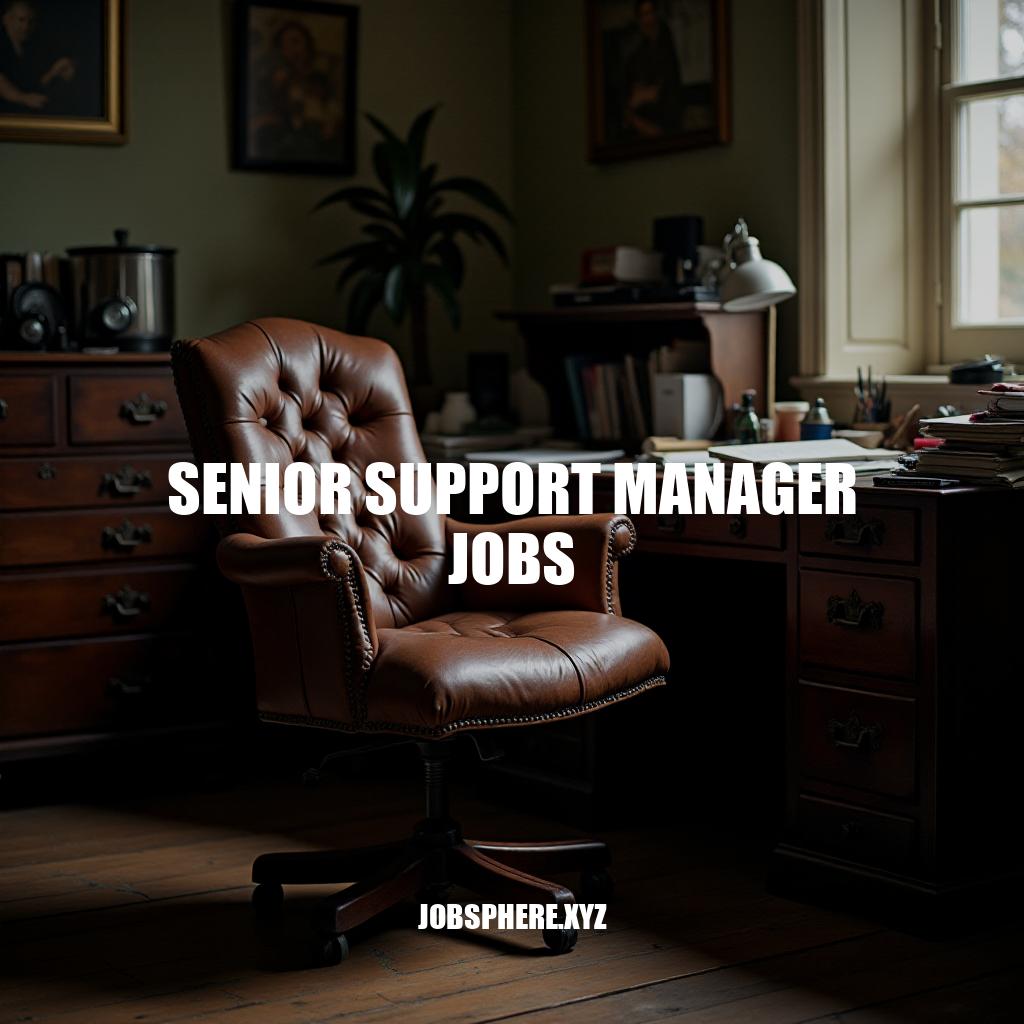 Senior Support Manager Jobs: Roles, Responsibilities & Career Advancement